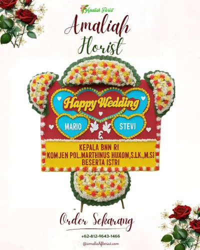 Karangan Papan Bunga Pernikahan di Salit